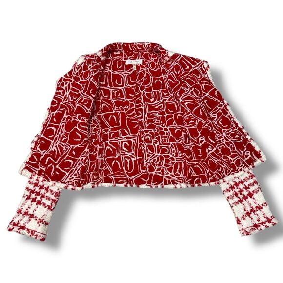 Escada Red & White Tweed Blazer – Size 34 - Picture 2 of 8